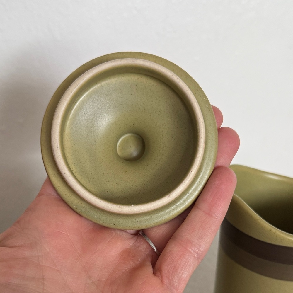 Vintage MCM Stone Arrow Green Ceramic Set - Picture 4 of 10